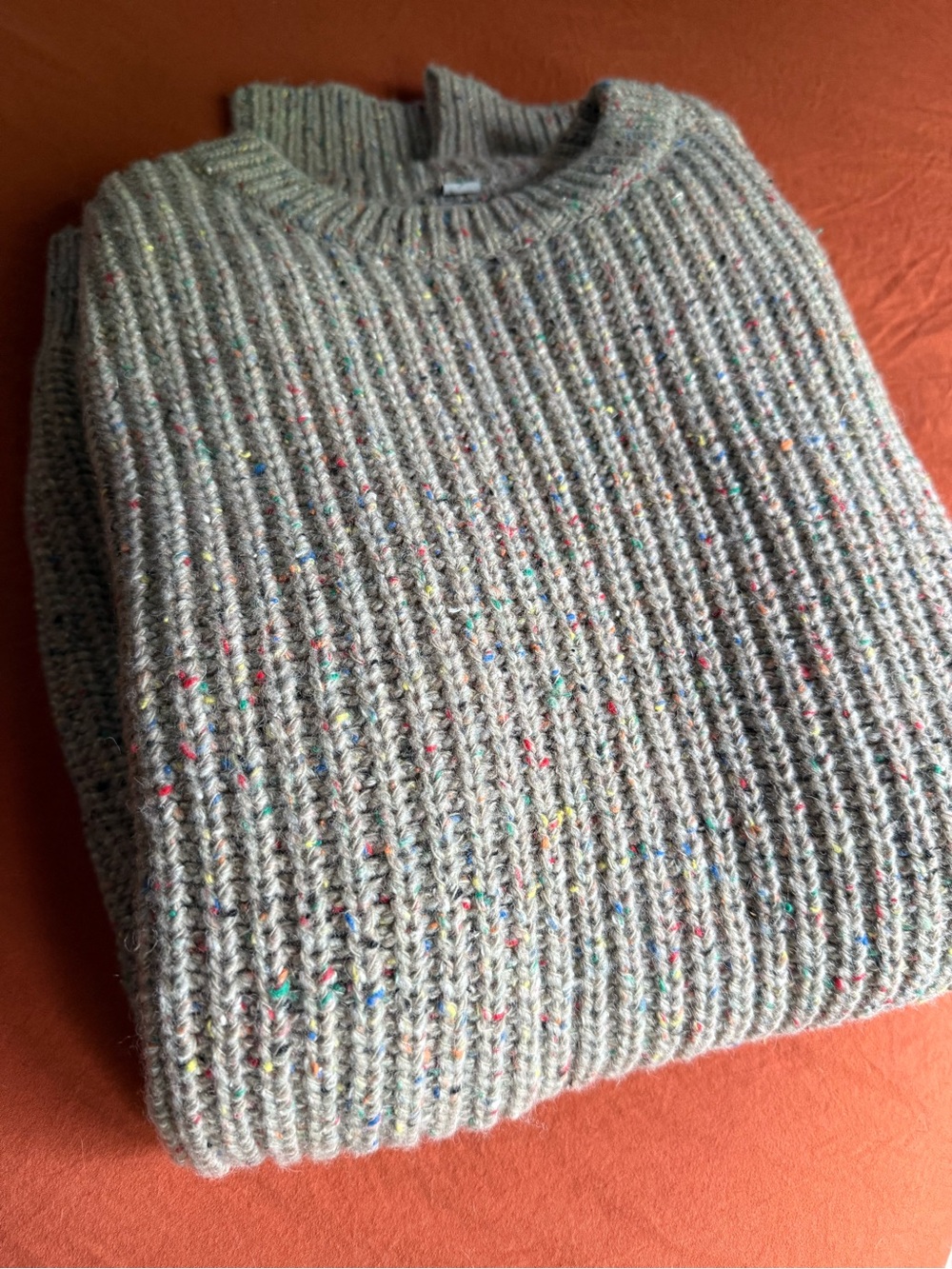 NWOT Schott NYC Tan Donegal Wool Blend Sweater as seen in Stranger Things!